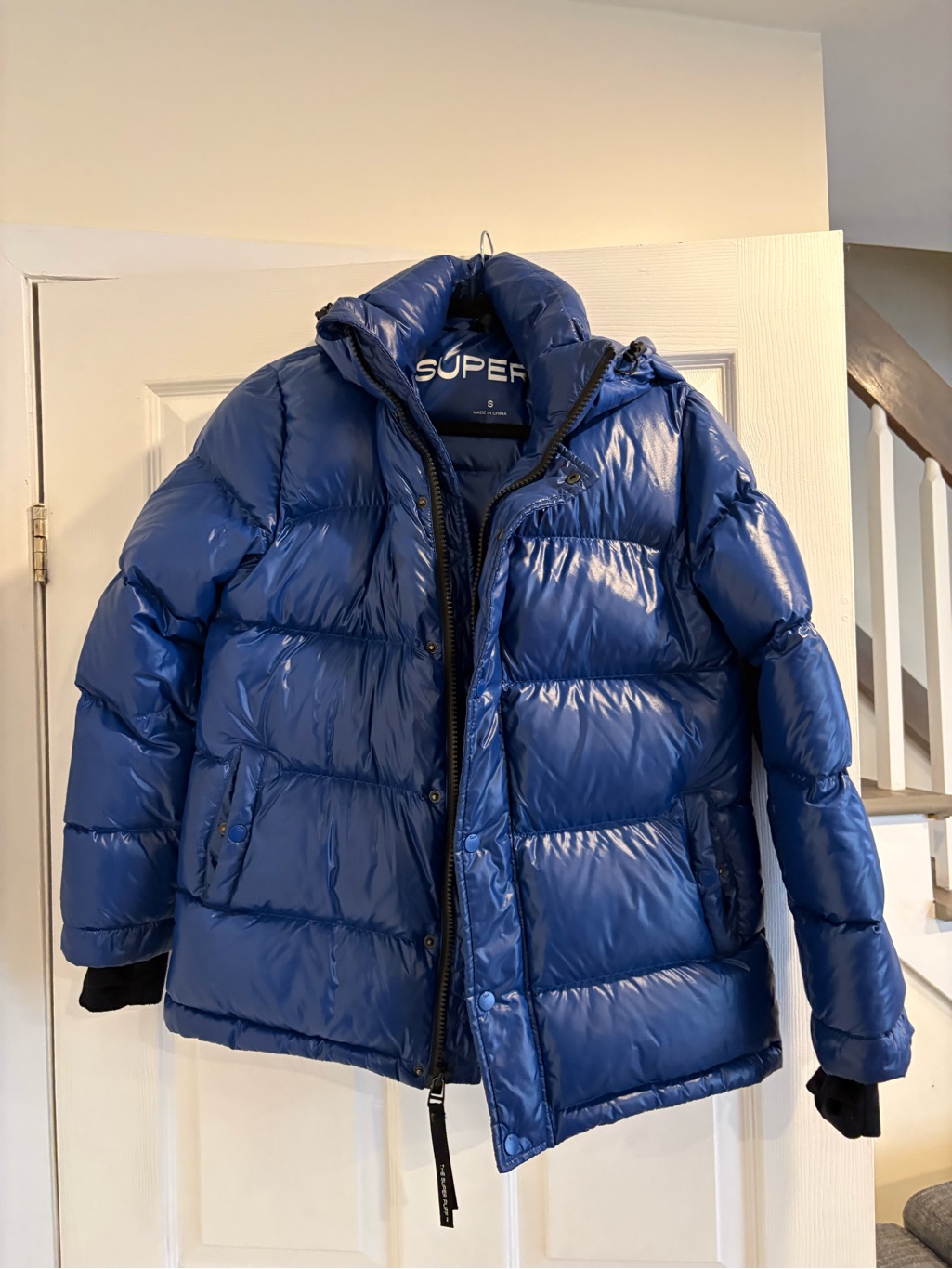Aritzia Shiny Royal Blue Puffer Jacket